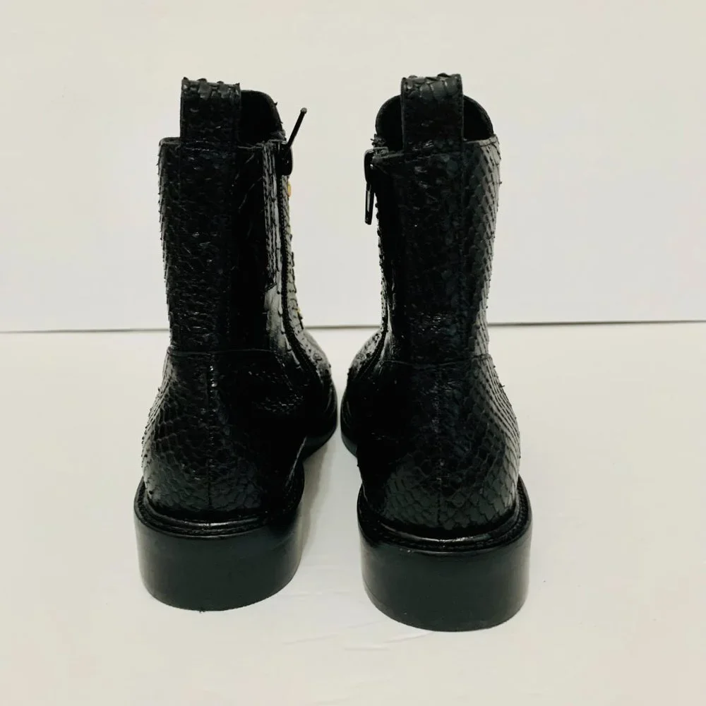 JEFFREY CAMPBELL LEATHER SNAKESKIN EMBOSSED ANKLE BOOTIE BOOTS NWOT - Picture 4 of 11